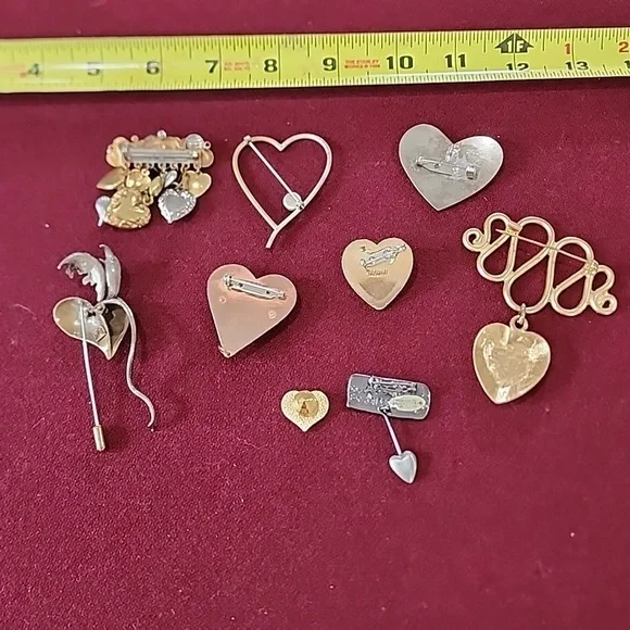 Vintage Miscellaneous Heart Brooches Pins Jewelry - Picture 9 of 9